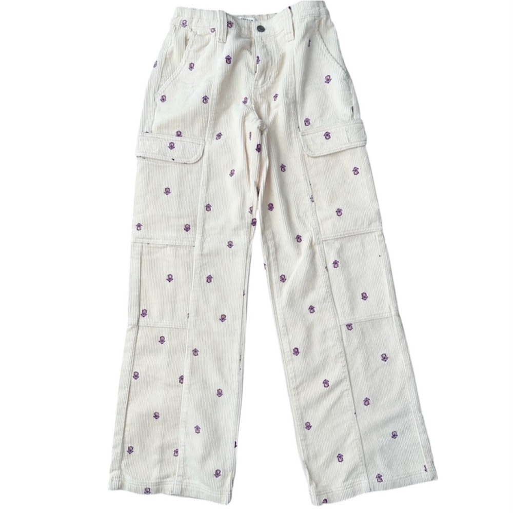 Women’s PacSun Cream Flower Embellish Pants